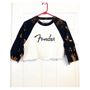 Vintage Fender Tie Dye Crop Top